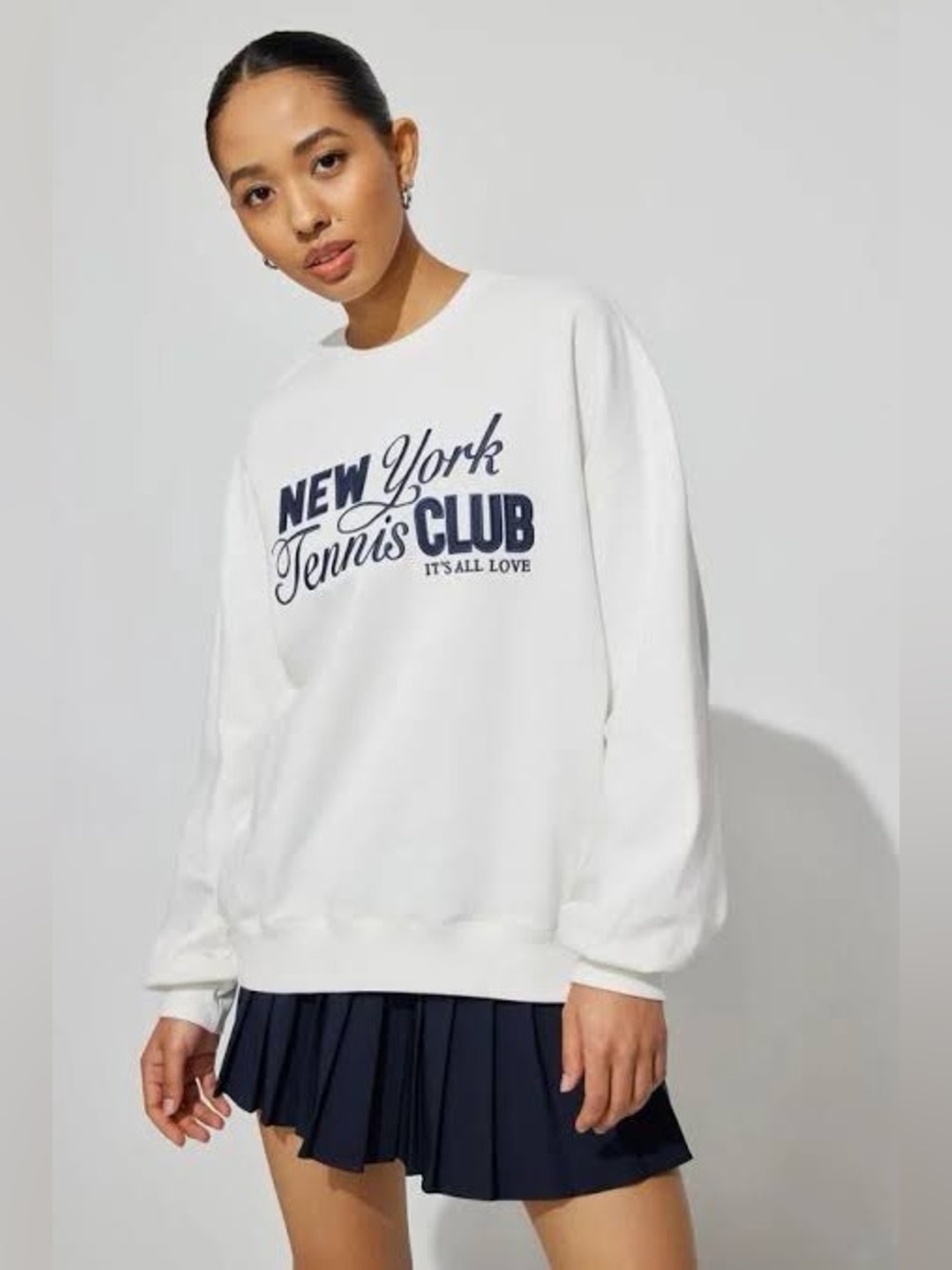 NEW!! Women’s Garage White 'New York Tennis Club' Graphic Sweatshirt Size P/S